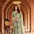 Green georgette embroidered thread work heavy look ethnic saree with blouse