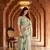 Green georgette embroidered thread work heavy look ethnic saree with blouse