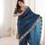 Blue georgette embroidered thread work heavy look ethnic saree with blouse