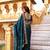Teal georgette embroidered thread work heavy look ethnic saree with blouse