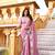 Pink georgette embroidered thread work heavy look ethnic saree with blouse
