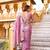 Pink georgette embroidered thread work heavy look ethnic saree with blouse