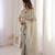 Beige georgette embroidered thread work heavy look ethnic saree with blouse