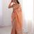 Orange pure cotton embroidered mirror work heavy look ethnic saree with blouse