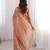 Orange pure cotton embroidered mirror work heavy look ethnic saree with blouse
