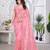 Peach net embroidered thread work heavy look ethnic saree with blouse