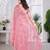 Peach net embroidered thread work heavy look ethnic saree with blouse