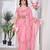 Peach net embroidered thread work heavy look ethnic saree with blouse