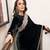 Black velvet embroidered sequins work heavy look ethnic saree with blouse
