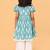 Blue hand embroidered cotton ikat tunic & pant set for girls