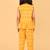 Yellow cotton ikat peplum top & pant co-ord set for girls