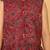 Maroon hand block printed cotton peplum top & pant co-ord set for girls