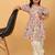 Multicolor hand block printed cotton tunic & pant set for girls
