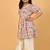 Multicolor hand block printed cotton tunic & pant set for girls