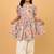 Multicolor hand block printed cotton tunic & pant set for girls