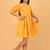 Yellow ikkat cotton girls frock