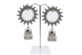 Silver Oxidized Surya earrings 2