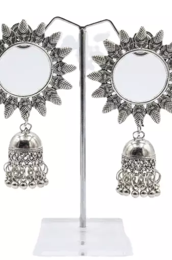 Silver Oxidized Surya earrings