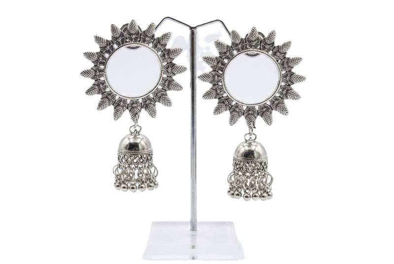 Silver Oxidized Surya earrings
