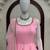 Pink crepe anarkali suit set with mirror work dupatta