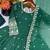 Green embroidered crunchy silk blend anarkali suit set
