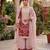 Pink embroidered faux georgette salwar suit set