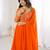 Orange sequin embroidered georgette anarkali gown set