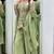 Sage green embroidered rangoli silk blend kurta pant set with dupatta