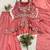Rose embroidered rangoli silk blend kurta pant set with dupatta