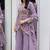 Lavender embroidered rangoli silk blend kurta pant set with dupatta