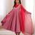 Pink roman silk blend anarkali suit set with mirror work dupatta