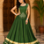 Green Navratri Rayon Lehenga Choli Set with Designer Panel Work