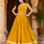 Yellow Navratri Rayon Lehenga Choli Set with Designer Panel Work