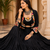 Black Navratri Rayon Lehenga Choli with Jacket Set