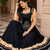 Black Navratri Rayon Lehenga Choli Set with Designer Panel Work