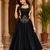 Black Navratri Rayon Lehenga Choli Set with Designer Panel Work