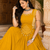 Yellow Navratri Rayon Lehenga Choli Set with Designer Panel Work