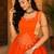 Orange Navratri Rayon Lehenga Choli Set with Designer Panel Work