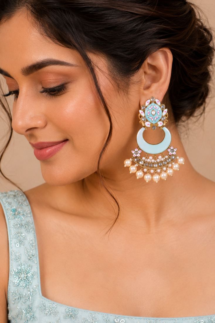 Exquisite meenakari drop earrings