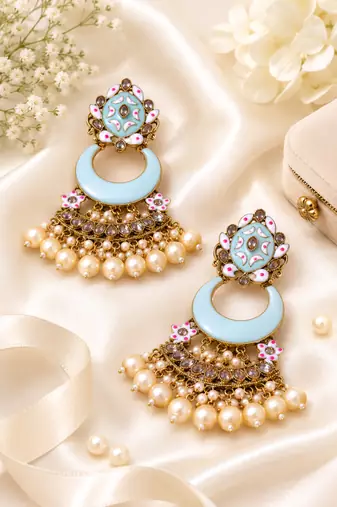 Exquisite meenakari drop earrings