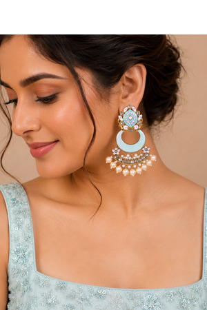 Exquisite meenakari drop earrings 3