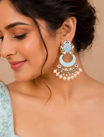 Exquisite meenakari drop earrings