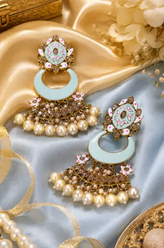 Exquisite meenakari drop earrings