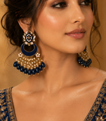 Artisan blue meenakari chandbalis