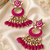Designer meenakari chandbali earrings