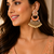 Meenakari pearl chandbali drops