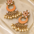 Meenakari pearl chandbali drops