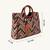  lines & loops tan jacquard chevron handheld bag