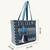  earth edit teal blue ethnic motifs jacquard tote bag