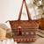  earth edit rust ethnic jacquard tote bag